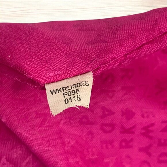 Kate Spade Black Leather hobo Shoulder Bag Pink Jacquard Lining WKRU3028 - Picture 15 of 16